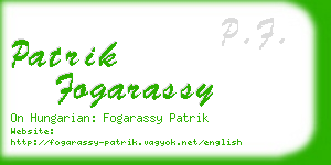 patrik fogarassy business card